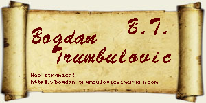 Bogdan Trumbulović vizit kartica